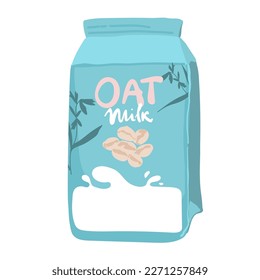 leche de avena , vector de dibujos animados de icono. Leche vegetal. Bebida vegetariana