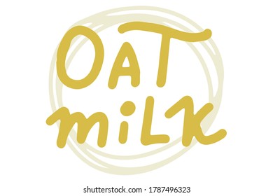 Oat Milk. Vector element for logos, labels, badges, stickers. Vector illustration isolation on white background. Organic, eco, healthy food.