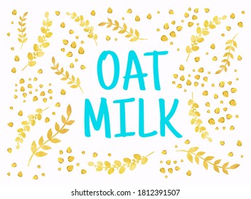 Oat Milk vector illustration.  template for banner, card, poster, print and other design projects.