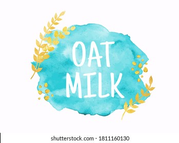 Ilustración vectorial de la acuarela de Oat Milk. plantilla para banner, card, poster, print y otros proyectos de diseño.