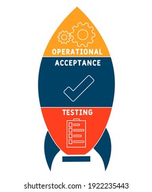 OAT - Operational Acceptance Testing acronym. business concept background.  vector illustration concept with keywords and icons. lettering illustration with icons for web banner, flyer, landing page