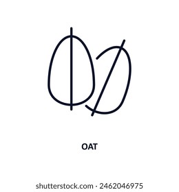 oat outline icon. Thin line icon from agriculture farming and gardening collection. Editable vector isolated on white background