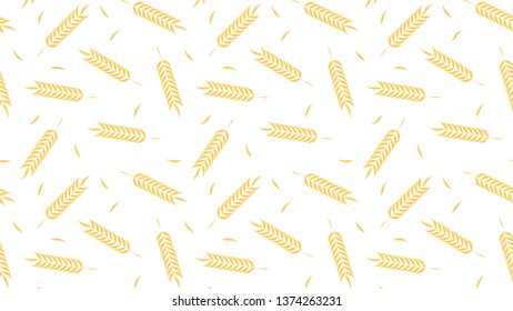 Oat pattern vector. rice symbol. wallpaper. free space for text. copy space.