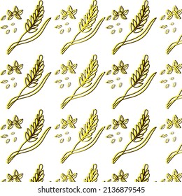 Oat pattern vector. oat symbol. rice pattern. wallpaper. free space for text. copy space.