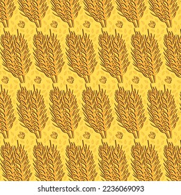 Oat pattern vector. oat symbol. rice pattern. wallpaper. free space for text. copy space.