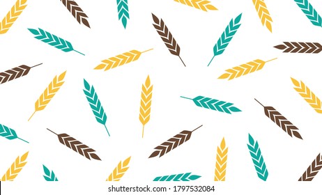 Papel de pared con patrón de avena. símbolo de avena. espacio libre para texto. signo de arroz. Papel pintado de patrón de arroz.