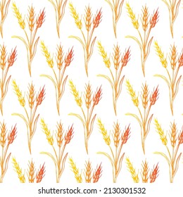 Oat seamless pattern vector. oat symbol. rice pattern. wallpaper. free space for text. copy space.