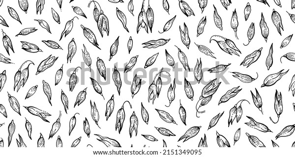 Oat sketch pattern. Oatmeal illustration. Vector\
muesli flakes. Grain seamless background. Drawing of granola.\
Cereal isolated. Wheat spelt plant. Oat porridge abstract design.\
Natural oatmeal pattern