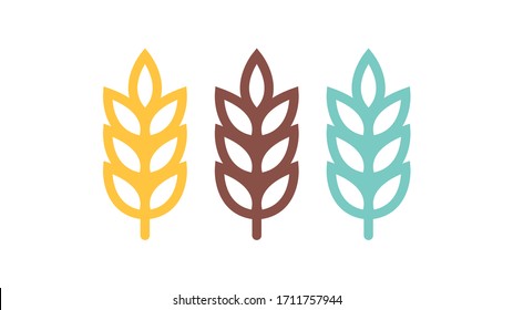 Oat symbol vector. Wheat logo design.