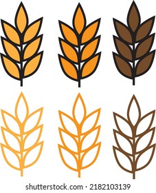 Símbolo de avena vector. Diseño del logotipo de trigo Icono de la línea de cereales símbolo del vector, pictograma de estilo lineal aislado en símbolo blanco, ilustración del logotipo