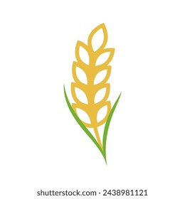 Oat symbol vector. Wheat logo design.