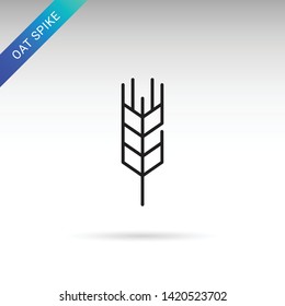 Oat, wheat, cereal thin line isolated flat vector icon - Vector