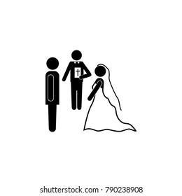 oath of the bridegroom and bride icon. Lovers icon. Wedding element icon. Premium quality graphic design. Signs, symbols collection icon for websites, web design on white background