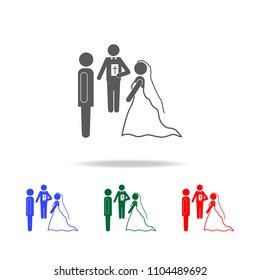 oath of the bridegroom and bride icons. Elements of wedding in multi colored icons. Premium quality graphic design icon. Simple icon for websites, web design, mobile app