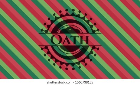 Oath christmas badge background. Vector Illustration. Detailed.