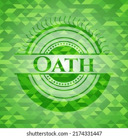Oath green emblem with mosaic background. Vector Illustration. Detailed. 