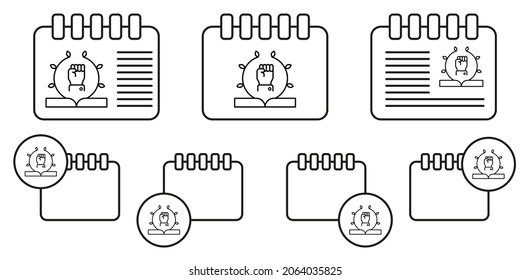 Oath, hand, book vector icon in calender set illustration for ui and ux, website or mobile application