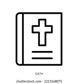 oath icon. Line Art Style Design Isolated On White Background