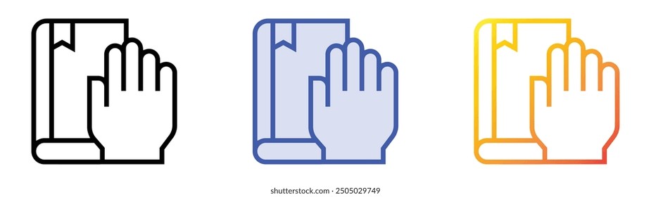 oath icon. Linear, Blue Fill and Gradient Style Design Isolated On White Background