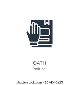 Oath icon vector. Trendy flat oath icon from political collection isolated on white background. Vector illustration can be used for web and mobile graphic design, logo, eps10