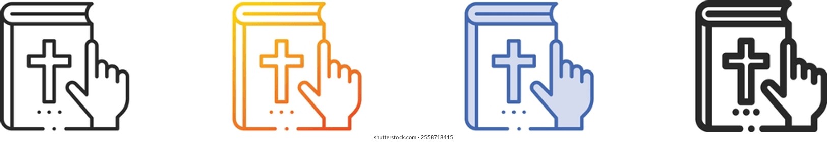 oath icon.Thin Linear, Gradient, Blue Stroke and bold Style Design Isolated On White Background