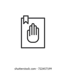 Oath line icon, outline vector sign, linear style pictogram isolated on white. Symbol, logo illustration. Editable stroke