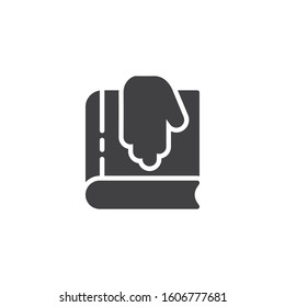 Oath on constitution book vector icon. filled flat sign for mobile concept and web design. Hand and Law book glyph icon. Symbol, logo illustration. Vector graphics