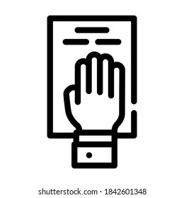 oath on constitution line icon vector. oath on constitution sign. isolated contour symbol black illustration