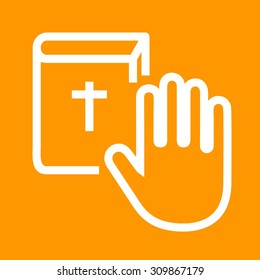 Oath, pledge, honesty icon vector image.Can also be used for law and order. Suitable for mobile apps, web apps and print media.