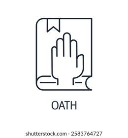 Oath, promise.Vector linear icon illustration. isolated on white background.