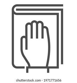 Oath square line vector icon.