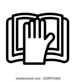Oath Vector Line Icon Design