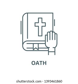 Oath vector line icon, linear concept, outline sign, symbol