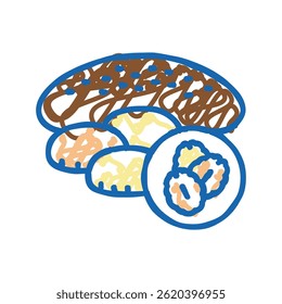 aveia assado sobremesa ícone doodle esboço vetor. sinal de sobremesa assado aveia. ilustração símbolo isolado