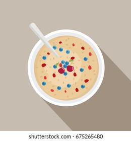 Oatmeal with berries vector illustration