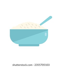 Oatmeal breakfast icon flat vector. Food meal. Cereal lunch isolated