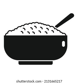 Oatmeal breakfast icon simple vector. Food meal. Cereal lunch