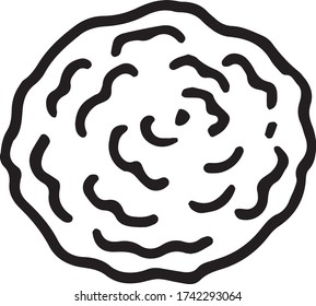 Oatmeal cookie hand drawn vector doodle illustration. Black outlines Isolated on white background. Decorative element for cafe or restaurant menu design, food infographic and printed materials.