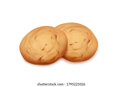 Oatmeal cookie isolated on a white background.