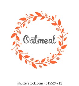 Oatmeal cookie logo design.