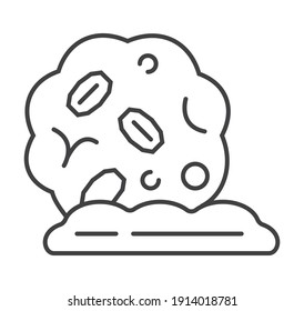 Oatmeal cookies icon vector. Granola candy, cake sign. Oatmeal cereal, chips and fast breakfast are shown.