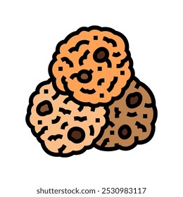 oatmeal cookies snack food color icon vector. oatmeal cookies snack food sign. isolated symbol illustration