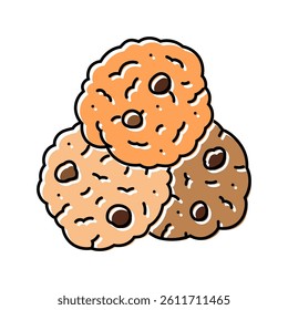 oatmeal cookies snack food color icon vector. oatmeal cookies snack food sign. isolated symbol illustration