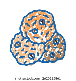 oatmeal cookies snack food doodle icon sketch vector. oatmeal cookies snack food sign. isolated symbol illustration