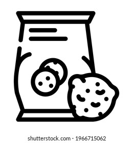 oatmeal cookies snack line icon vector. oatmeal cookies snack sign. isolated contour symbol black illustration