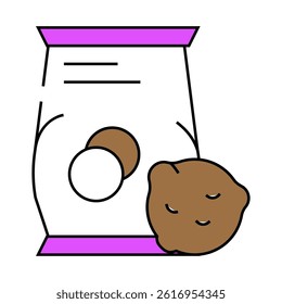oatmeal cookies snack line icon vector. oatmeal cookies snack sign. isolated symbol illustration
