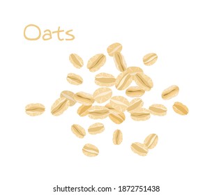 Oatmeal flakes isolated on a white background, vector image. Suitable for packaging proper nutrition. For packaging oatmeal products. EPS 10.