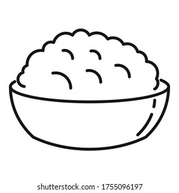 Oatmeal food icon. Outline oatmeal food vector icon for web design isolated on white background