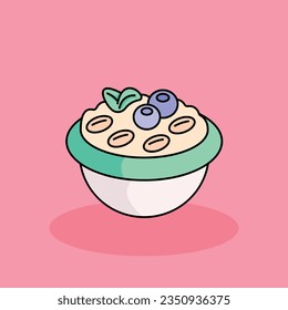 Ilustración de dibujos animados libres vectoriales.Concepto de icono de brunch aislado. estilo de dibujos animados planos