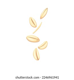 caricatura de semillas de grano de avena. alimentos de cereales, avena blanca, vegetales sanos, ingrediente orgánico, agricultura de cultivo, harina de avena seca grano semilla vectorial ilustración